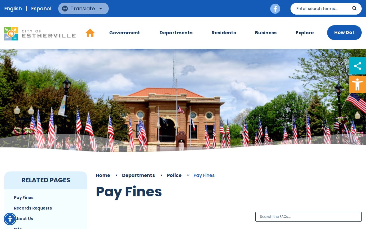 Emmet County Estherville court and citation record routes