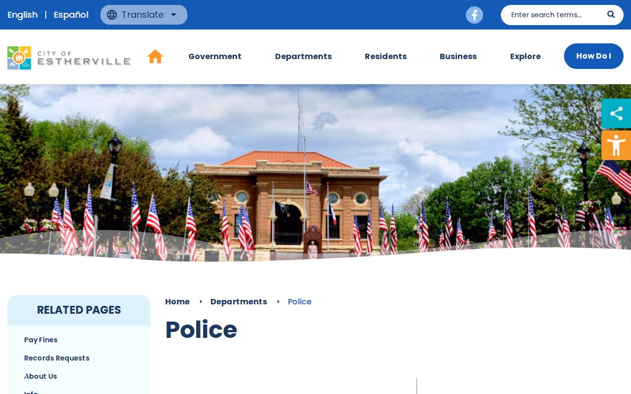 Emmet County criminal records source for Estherville Police