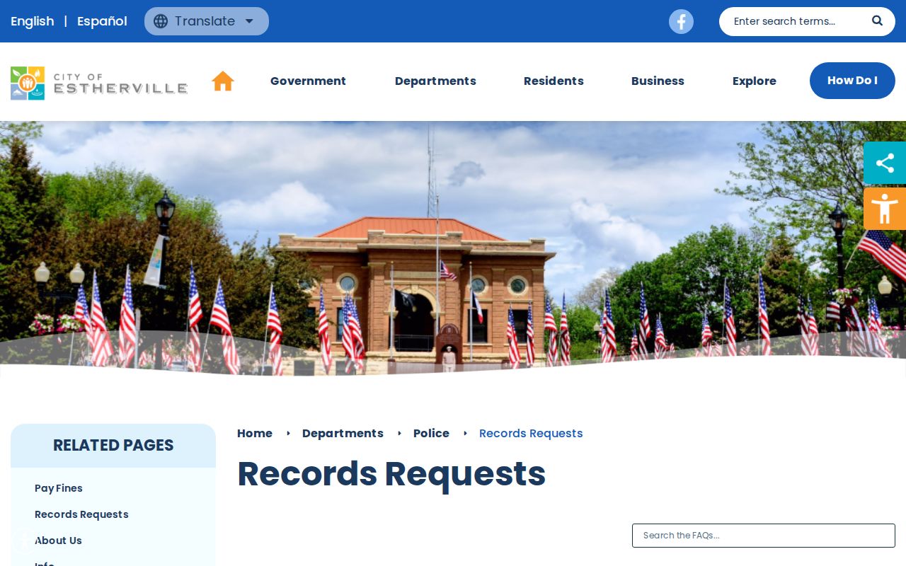 Emmet County Estherville police record request information