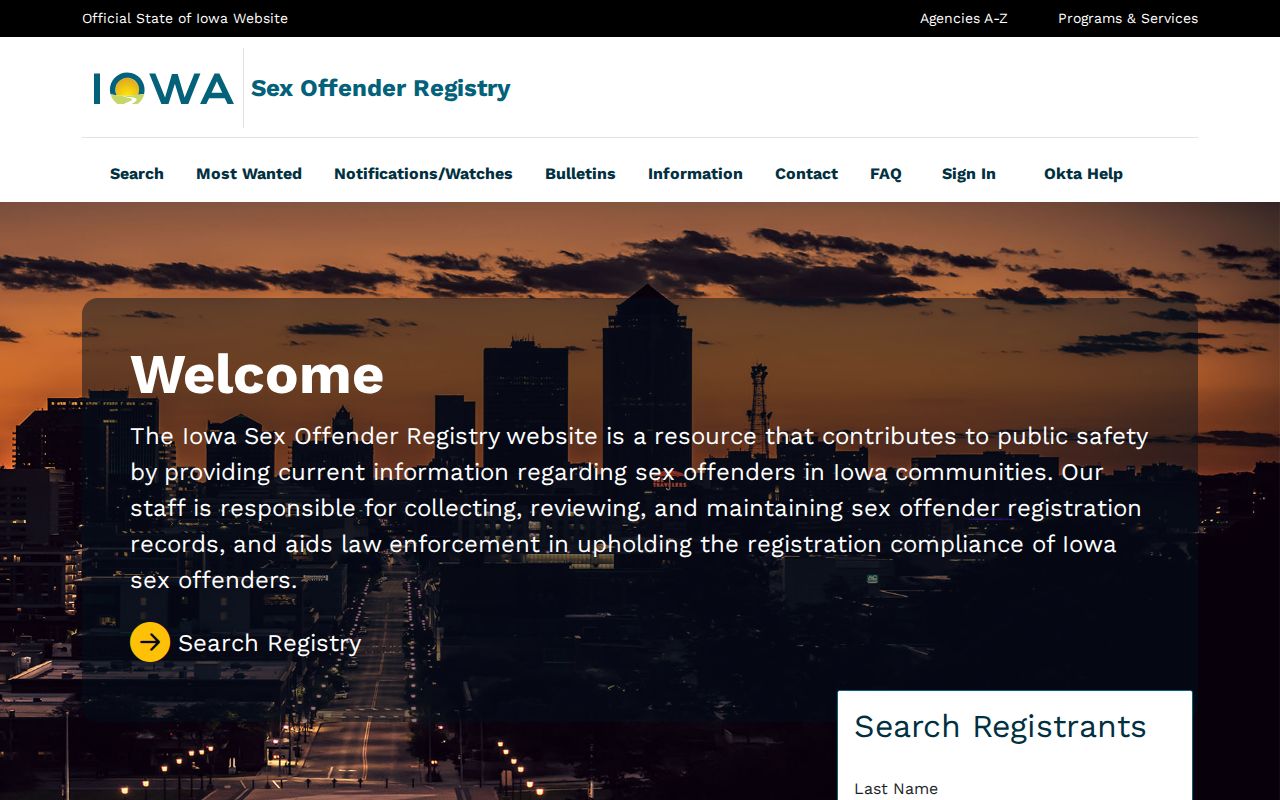 Iowa Sex Offender Registry search for Emmet County records