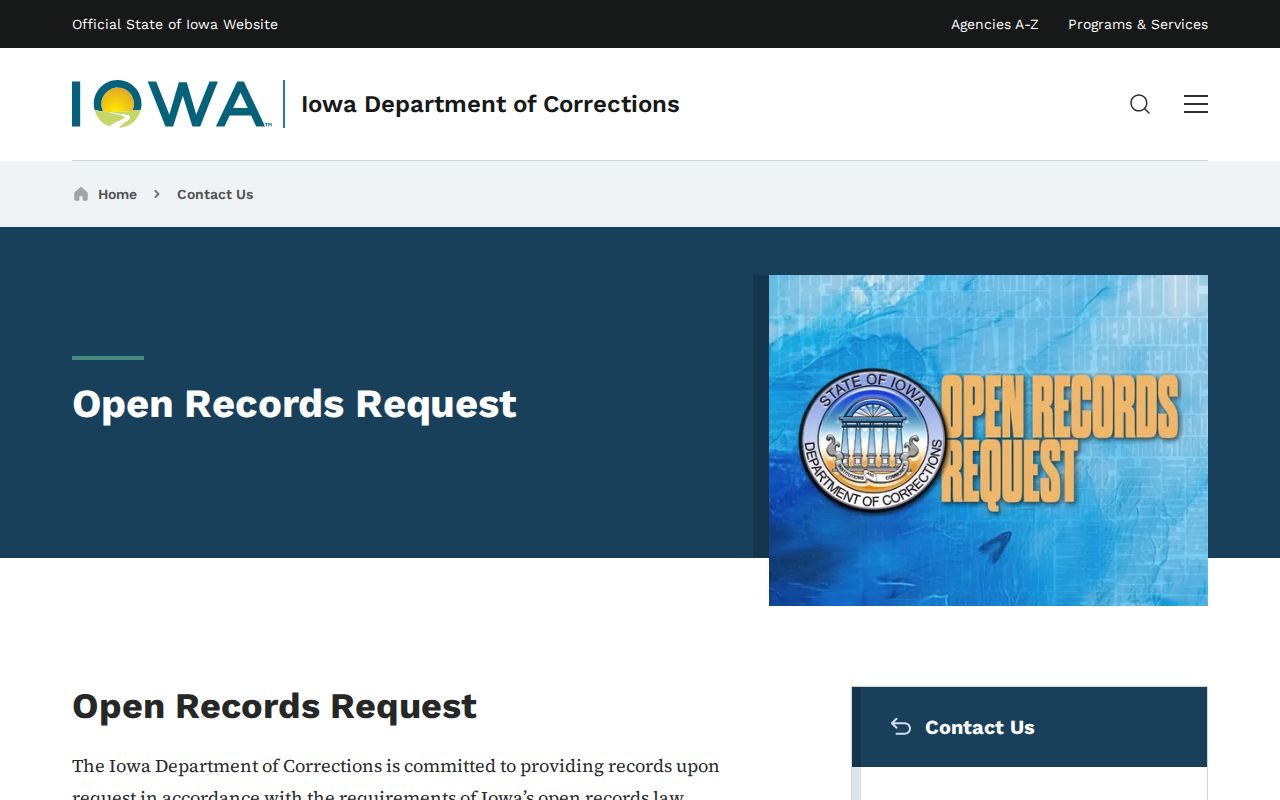 Emmet County criminal records Iowa DOC open records request